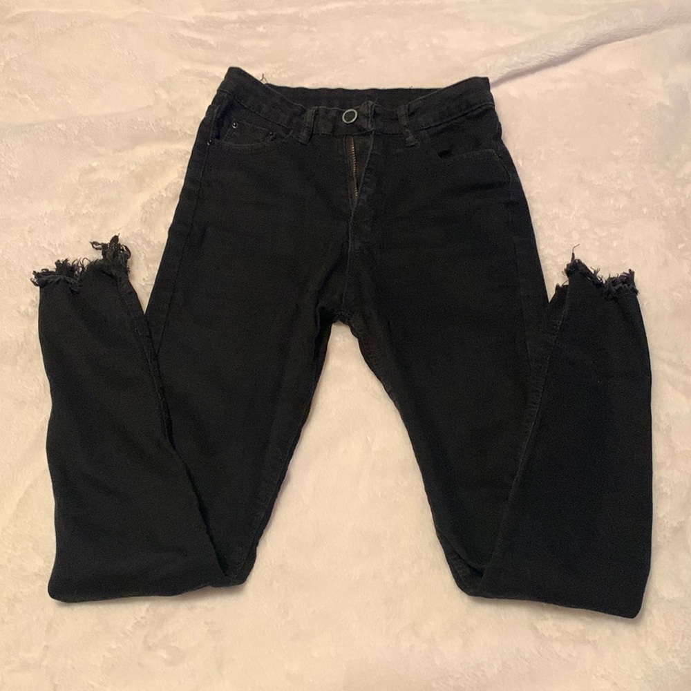 Black stretch denim